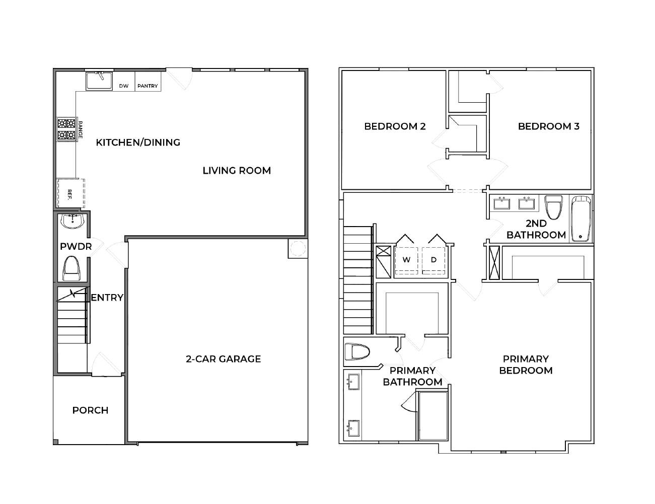 Avenue 103 A1L 3-bedroom townhome floor plan 1550 sq ft Katy TX