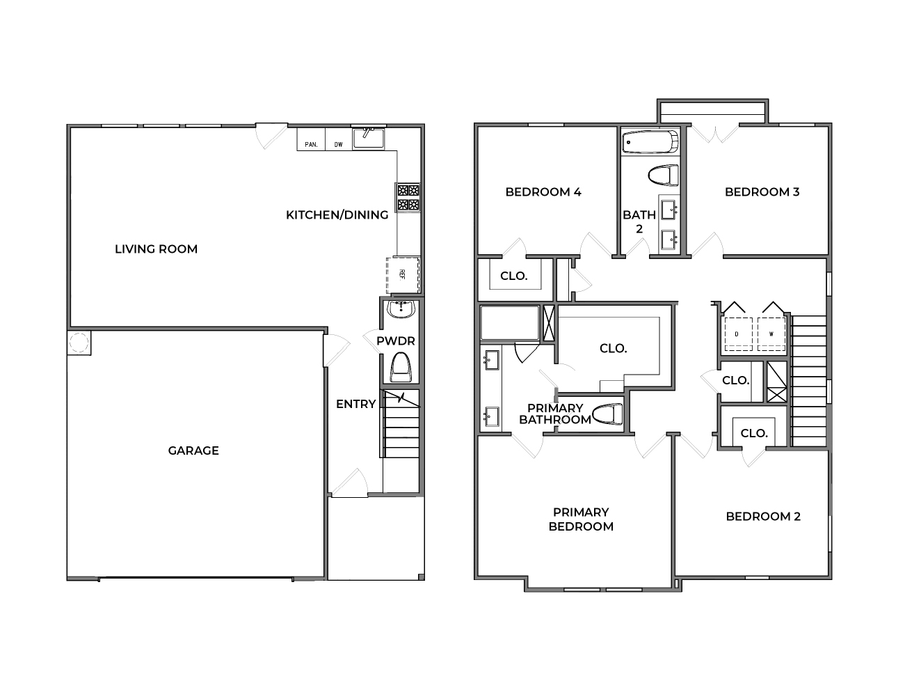 Avenue 103 B1R 4-bedroom townhome floor plan 1806 sq ft Katy TX
